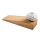 2 Pieces White And Black Etched Ceramic Wooden Door Stopper
